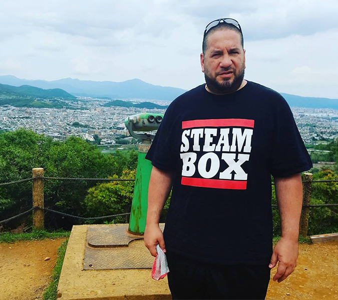 STEAM Box leader overlooking the city